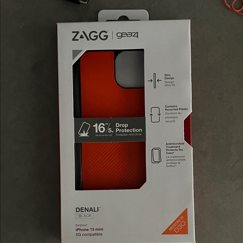 ZAGG Gear4 Denali Black and Orange iPhone 13 Mini Case